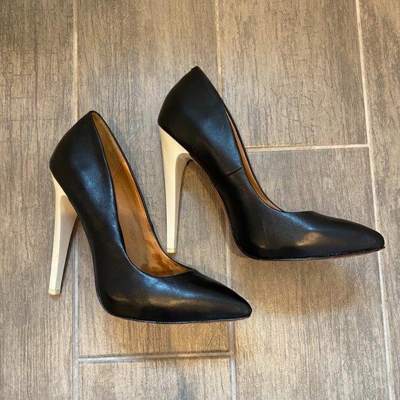 L.A.M.B. Shoes - L.A.M.B. Black & White Pumps